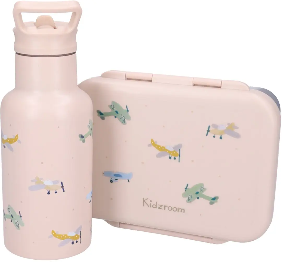Kidzroom Small Talk Broodtrommel 1,8L - RVS - Beige