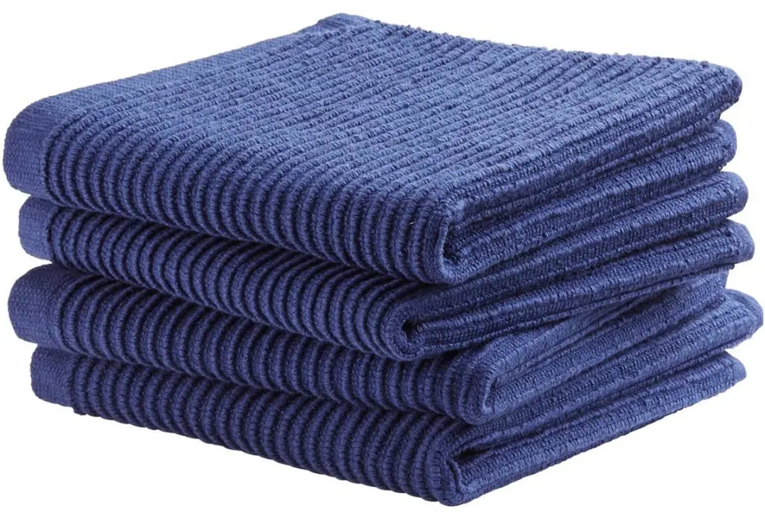 DDDDD Vaatdoeken Set 4 Stuks - 30x30cm - Blauw Gestreept