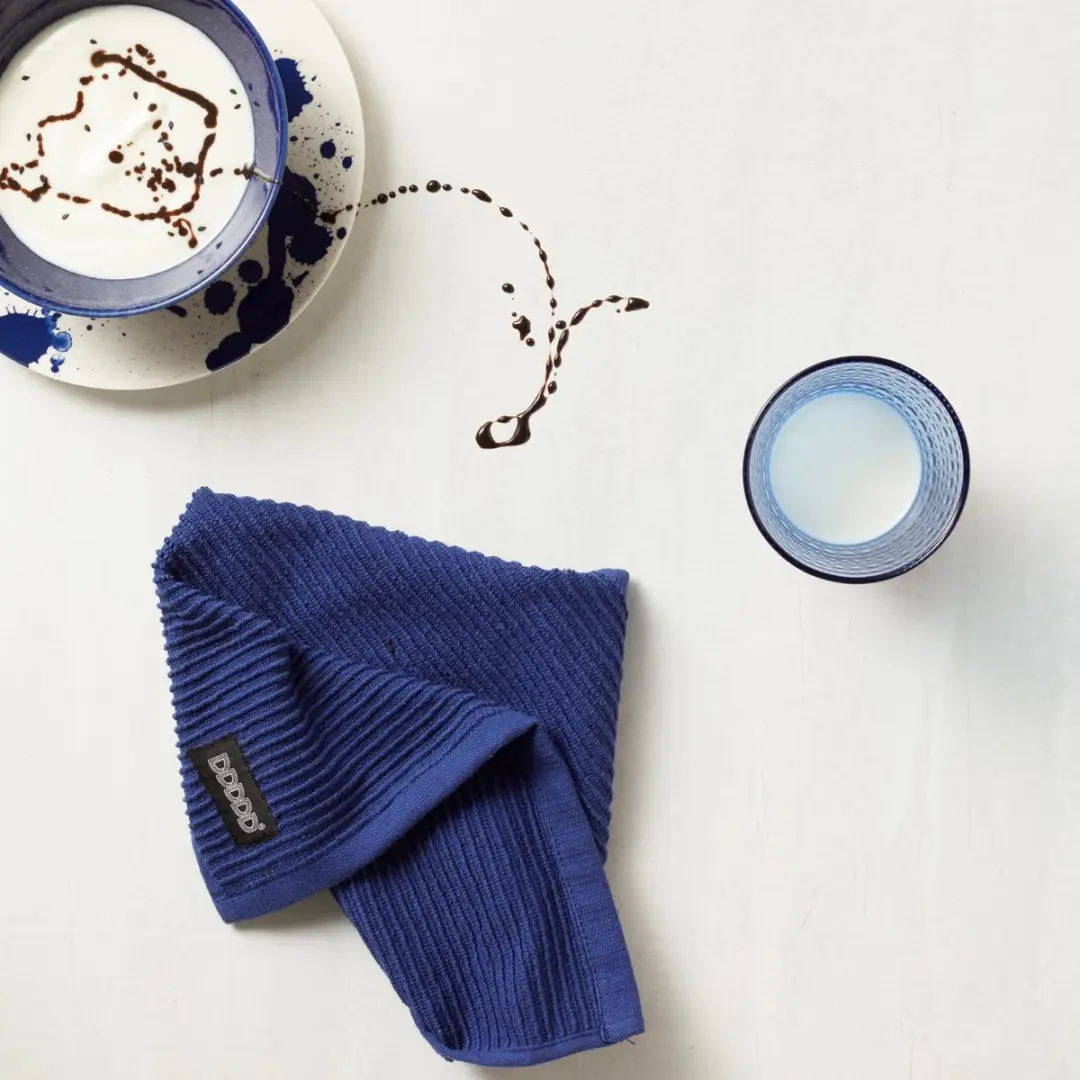 DDDDD Vaatdoeken Set 4 Stuks - 30x30cm - Blauw Gestreept