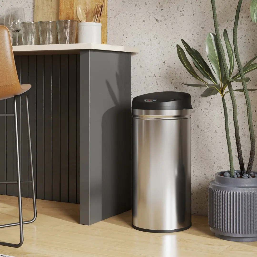 Homcom Sensor Prullenbak 42L - Zilver