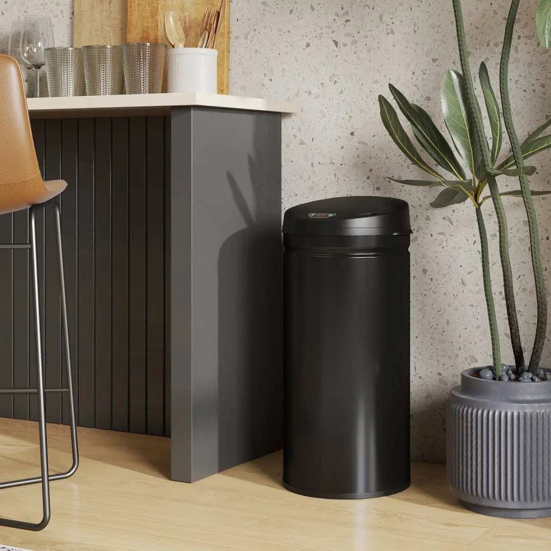 Homcom Sensor Prullenbak 42L - Zwart