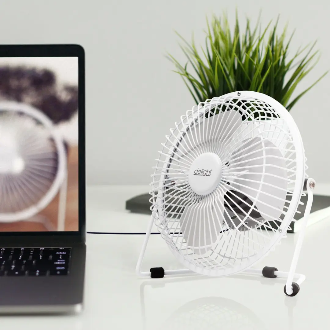 Delight USB Mini Ventilator 18cm - Wit