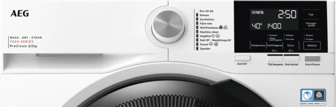 AEG LWR73864 EcoLine Prosteam Was-droogcombinatie 8/5kg - Wit - afbeelding 6 van 6