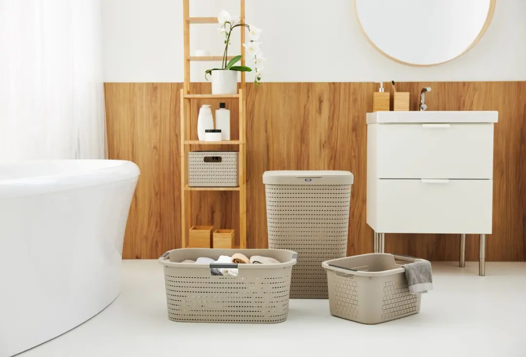 Rotho Country Wasmand - 2x 40L - Beige
