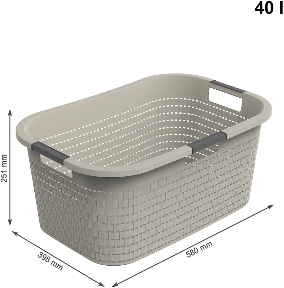 Rotho Country Wasmand - 2x 40L - Beige