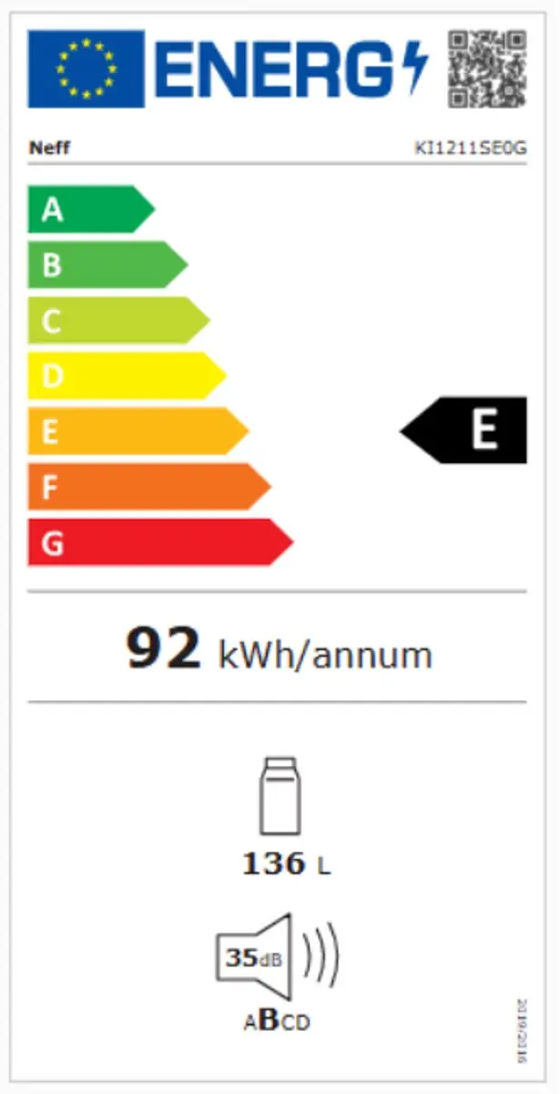 Neff KI1211SE0 Inbouw Koelkast 136L - Sleepdeur - Energieklasse E