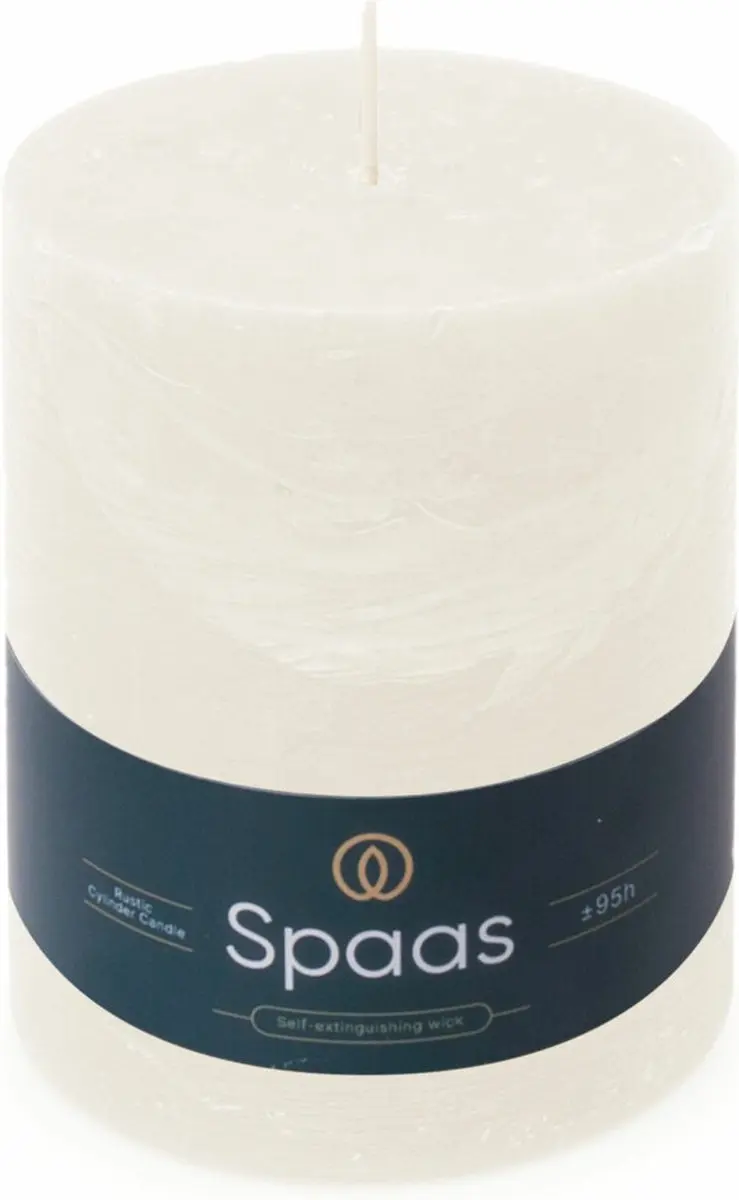 Spaas Rustieke Pillarkaars Wit