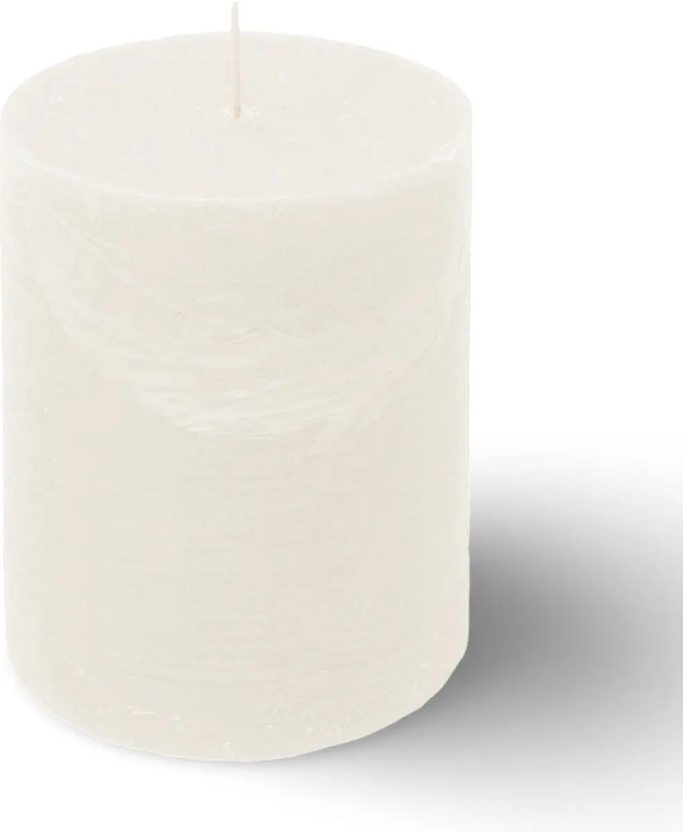 Spaas Rustieke Pillarkaars Wit - 6 Stuks