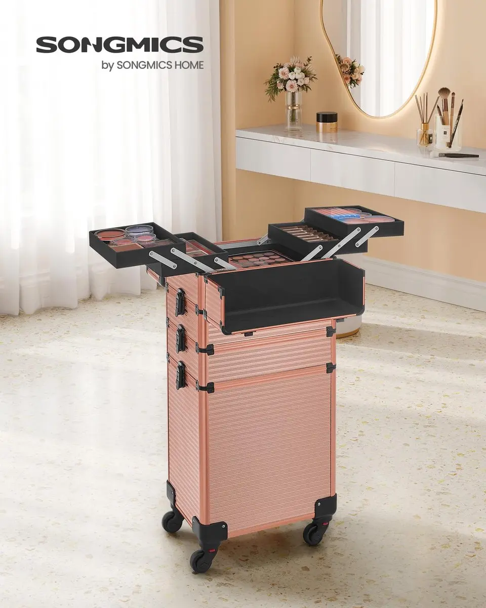 Songmics Make-up Koffer - 4-in-1 - Roze