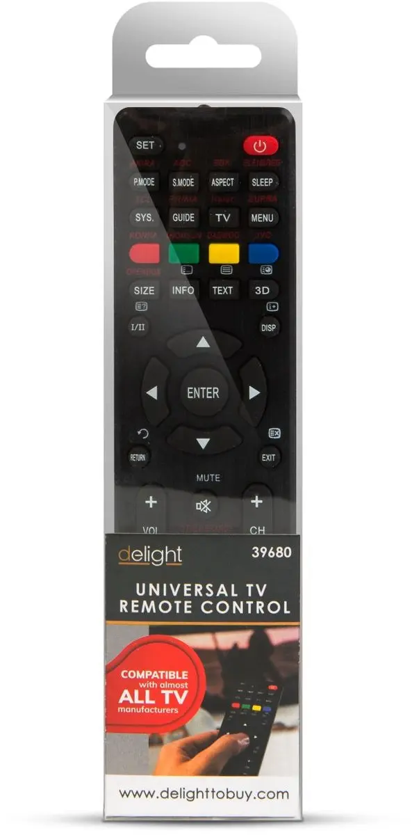 Delight Universele TV Afstandsbediening 39680 - Zwart