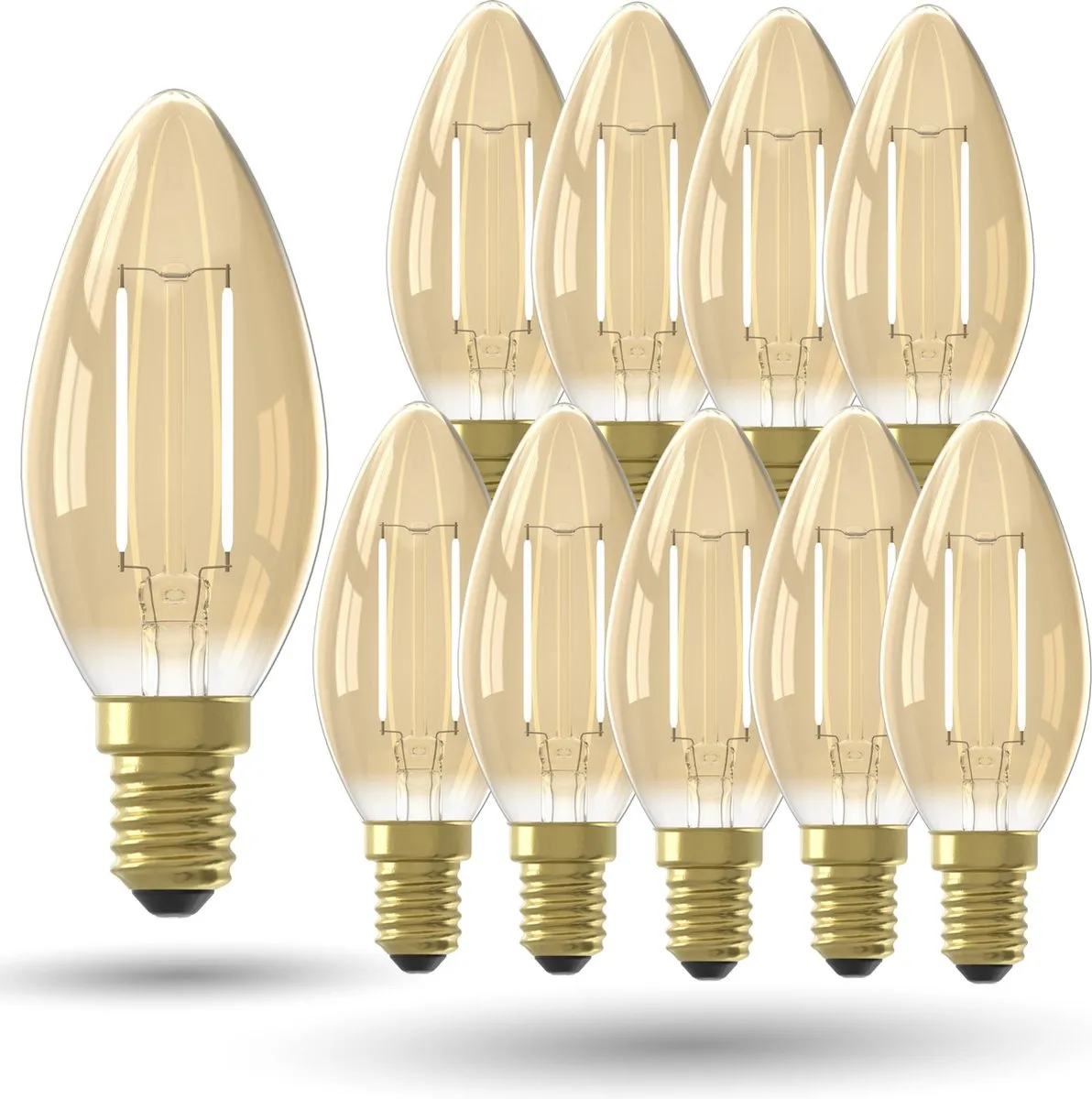 Calex LED Kaarslamp Goud E14 3.5W 250lm