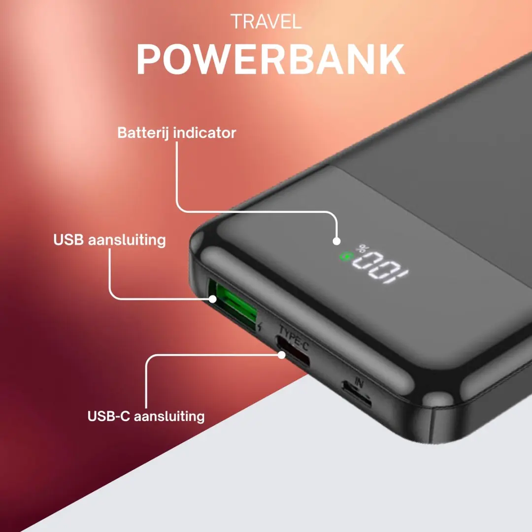 Hoco J102B Powerbank 10.000mAh - 20W PD - Zwart