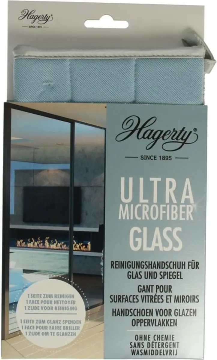 Hagerty Microfiber Handschoen Glas Grijs/Blauw