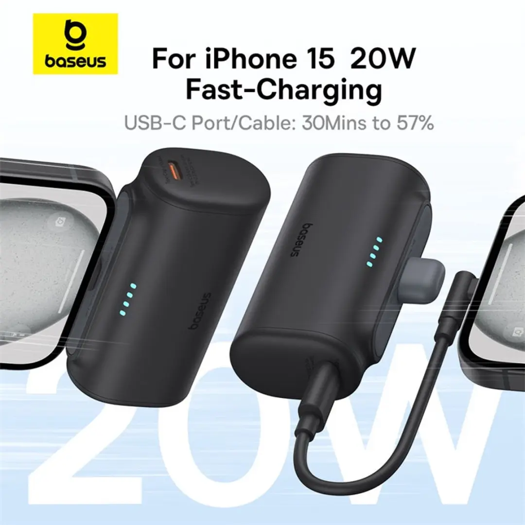Baseus 5000mAh Powerbank - 20W USB-C - Wit
