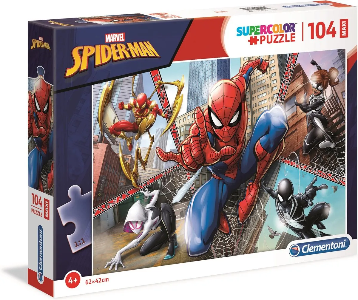 Clementoni Spider-Man Maxi Puzzel 104 Stukjes - Multicolor