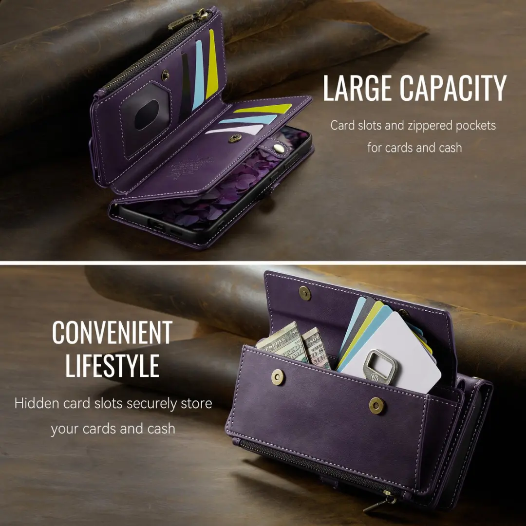 Caseme Samsung Galaxy S26 Hoesje Portemonnee - 9 Pasjes - Paars