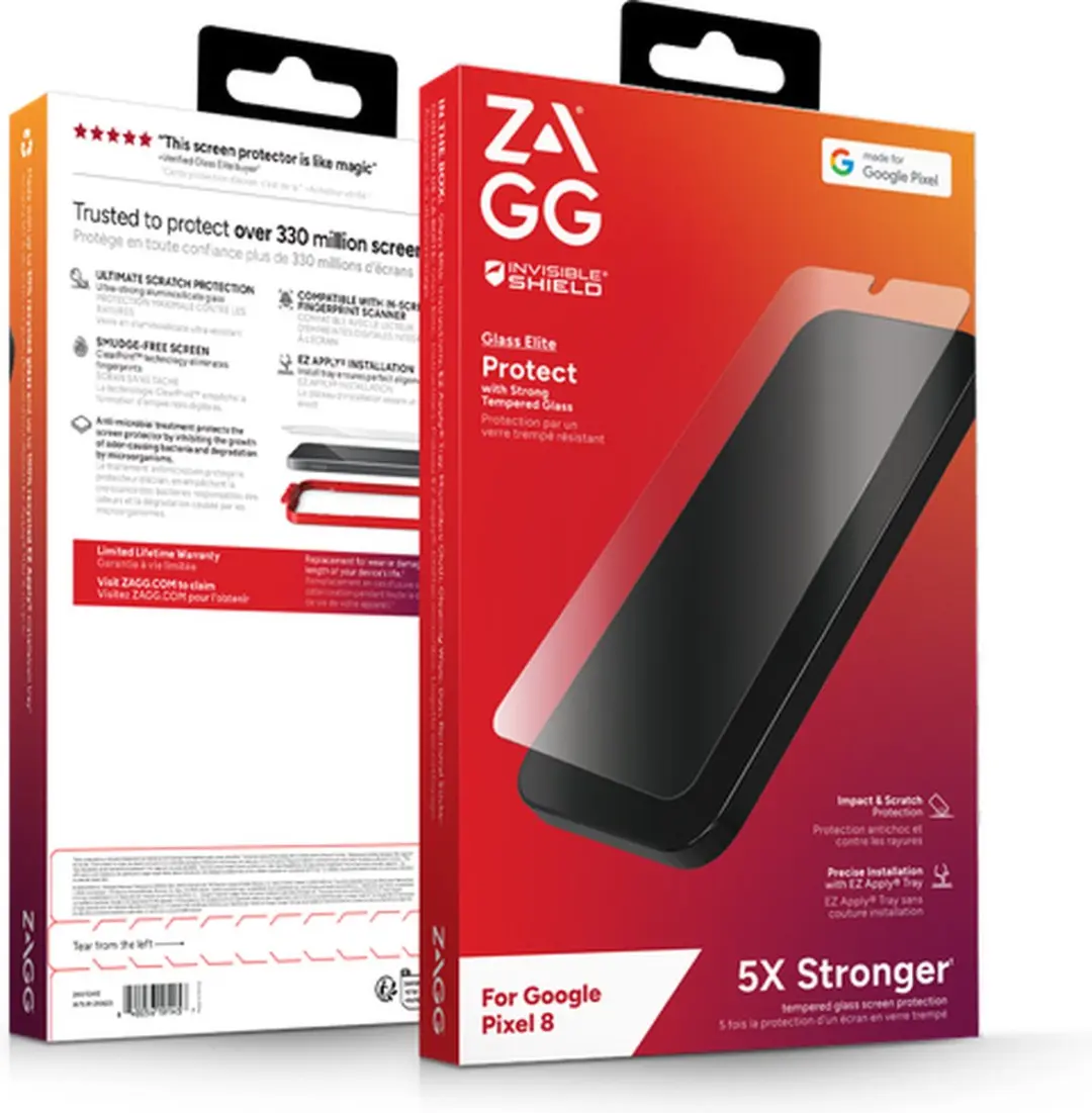 ZAGG InvisibleShield Glass Elite Screenprotector Google Pixel 8 - Antibacterieel