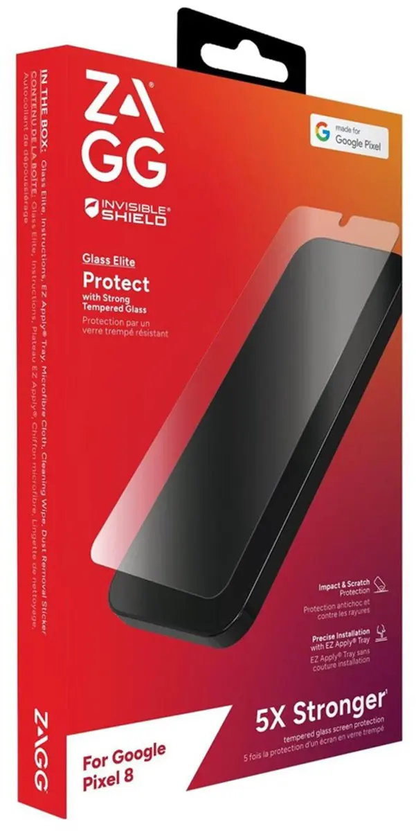 ZAGG InvisibleShield Glass Elite Screenprotector Google Pixel 8 - Antibacterieel