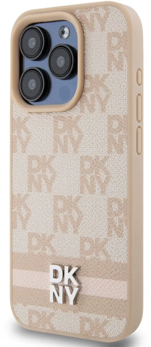 DKNY Checkered Printed Stripe Hoesje - Roze - iPhone 13 Pro Max - afbeelding 6 van 6