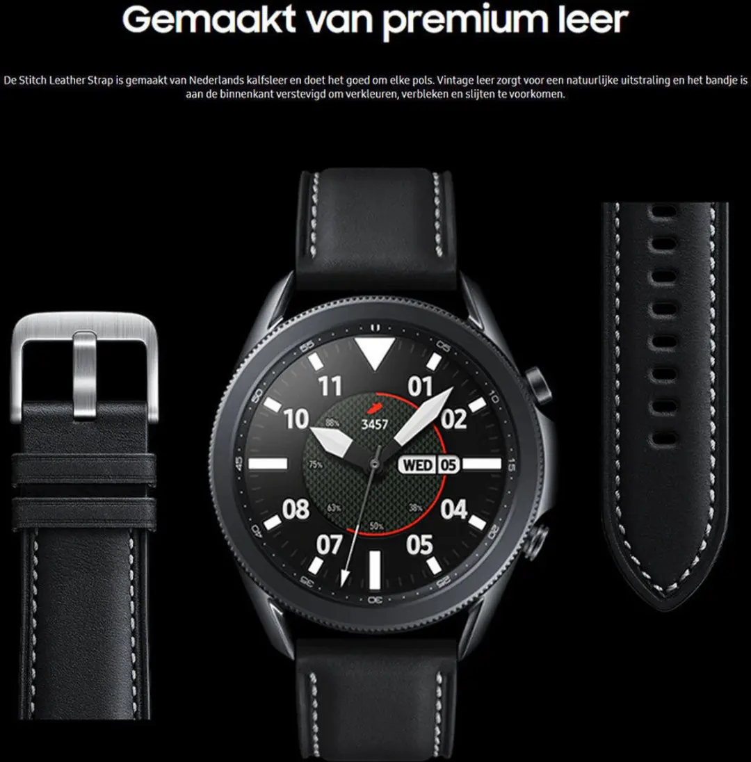 Samsung Leren Bandje Galaxy Watch 3 45mm - Bruin