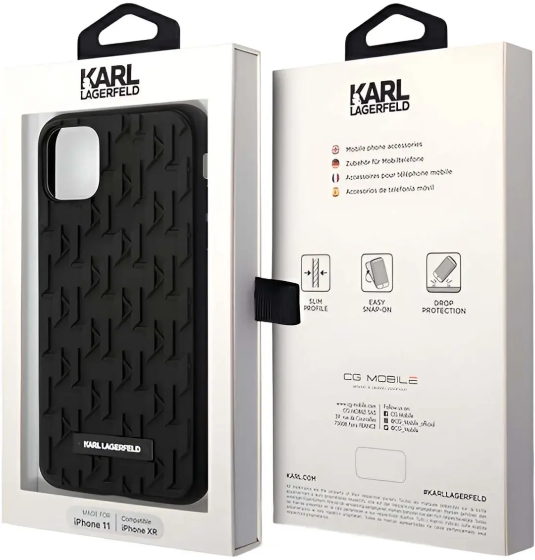 Karl Lagerfeld iPhone 11/XR TPU Hoesje - Effen Zwart