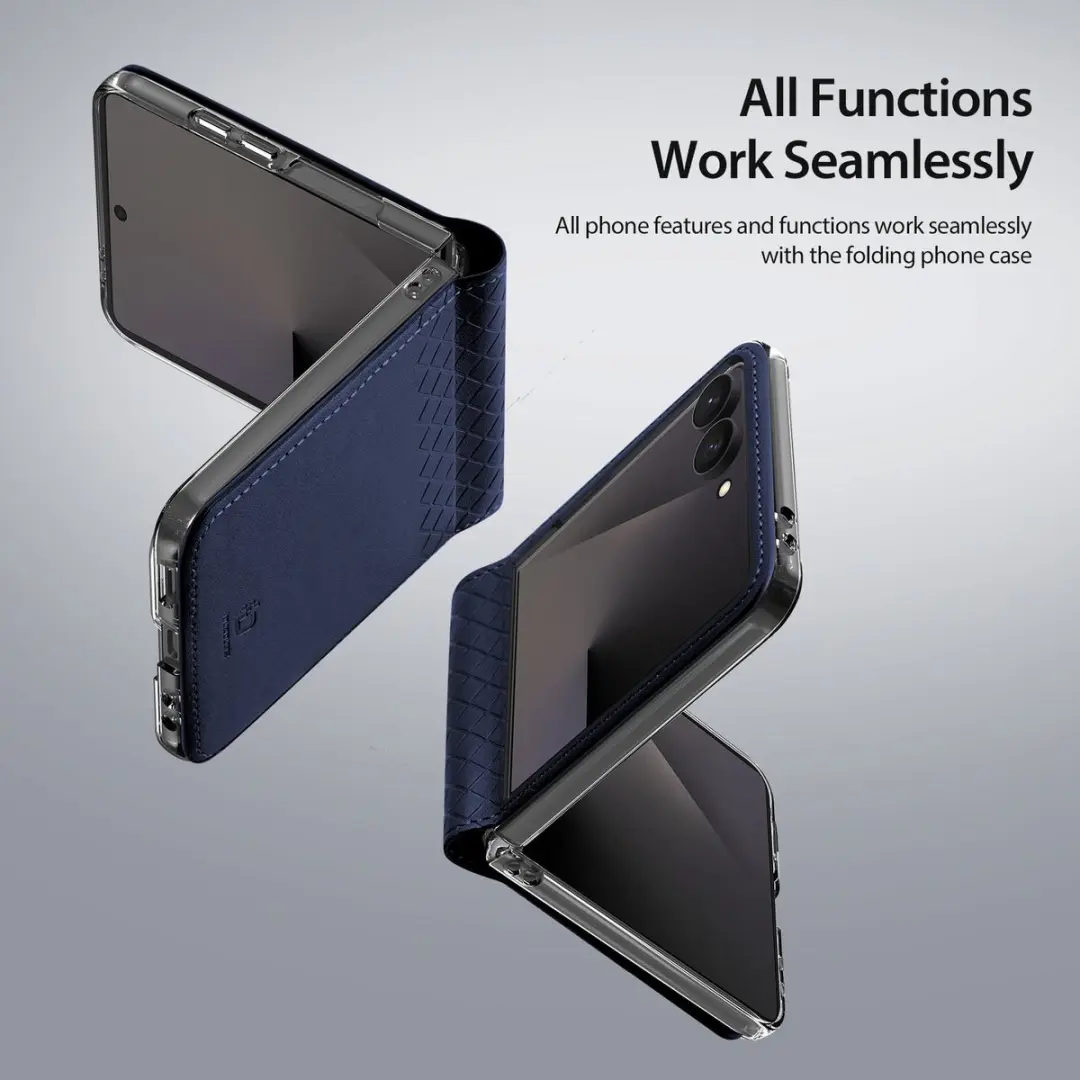 Dux Ducis Leren Hoes Samsung Galaxy Z Flip8 - Donkerblauw