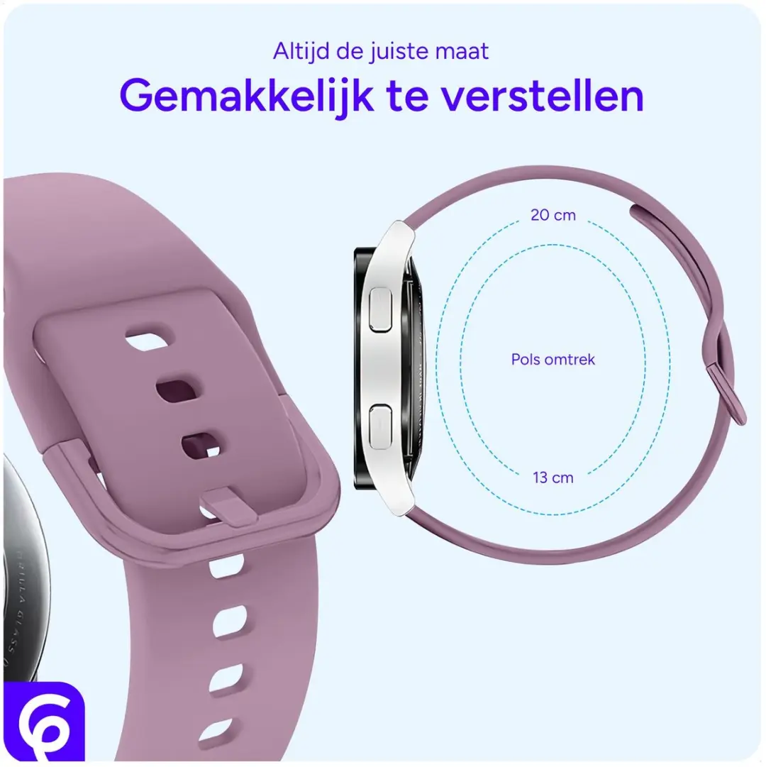 Selected SBG Universeel Horlogeband Siliconen 20mm - Paars