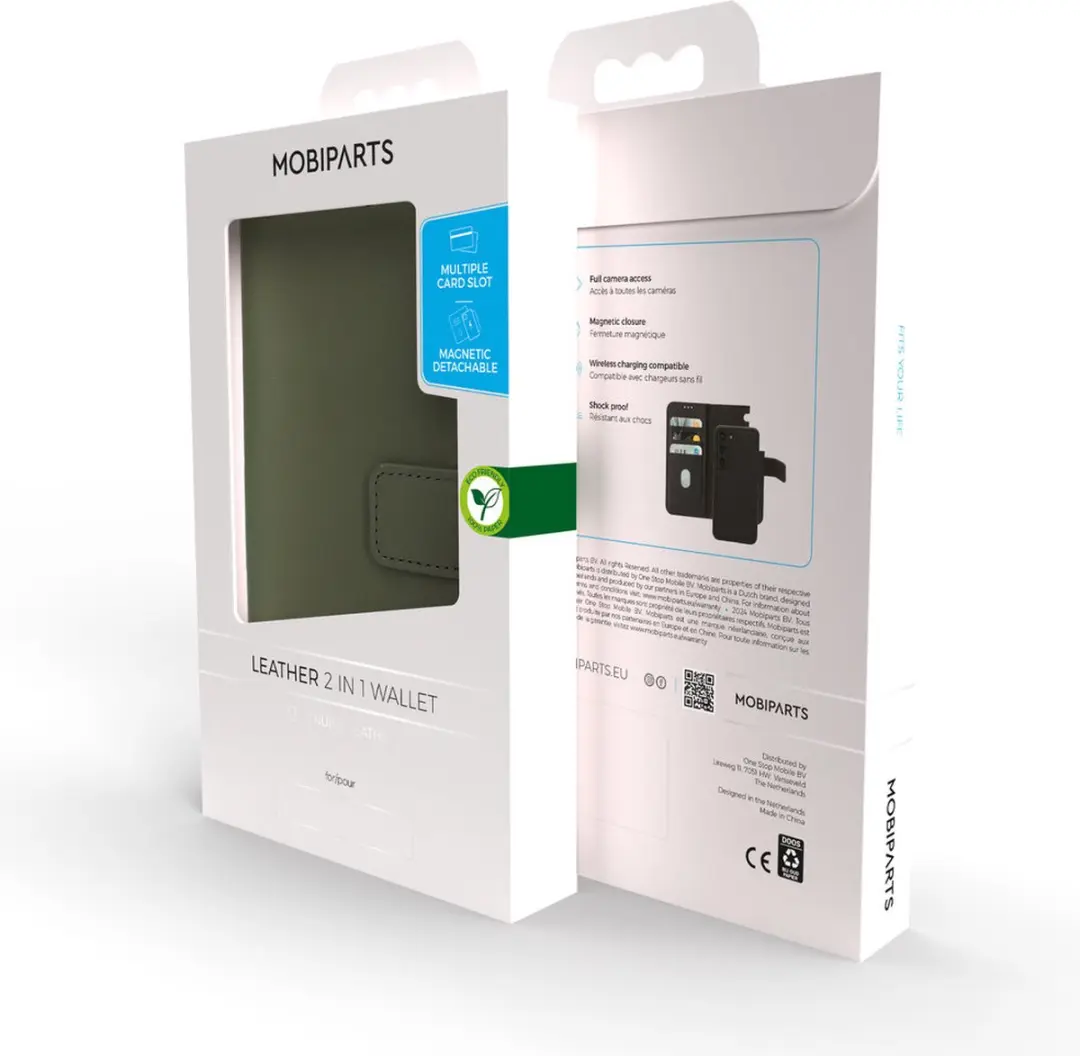 Mobiparts Leather 2-in-1 Wallet Case MP-5002067 - Groen - 3 Pasjes