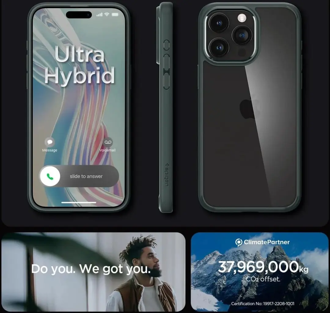Spigen Ultra Hybrid ACS06574 iPhone 15 Pro Max Hoesje - Groen - afbeelding 6 van 6