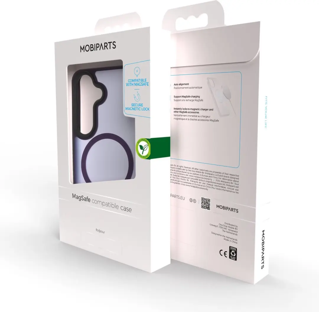 Mobiparts MP-5002083 MagSafe Hoesje - Paars - met Glas Screenprotector