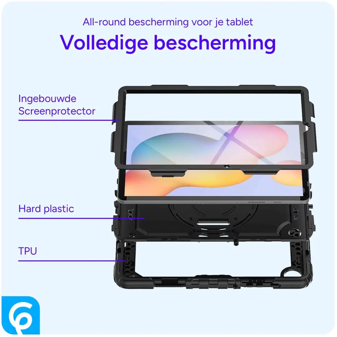 Selected Hoes Lenovo Tab One - Zwart - met Screenprotector & 360° Riemen