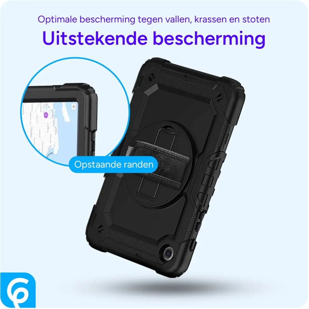 Selected Hoes Lenovo Tab One - Zwart - met Screenprotector & 360° Riemen