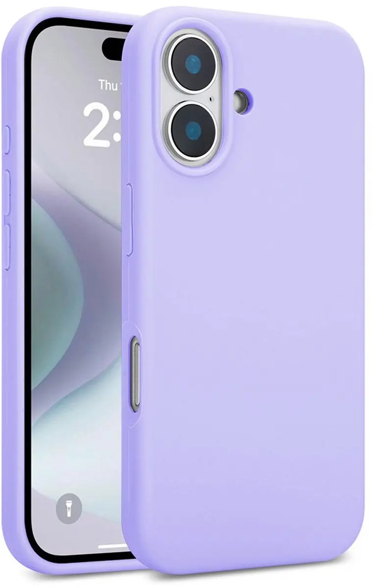 MobiQ Liquid Silicone Hoesje iPhone 16 - Paars - 46-00022