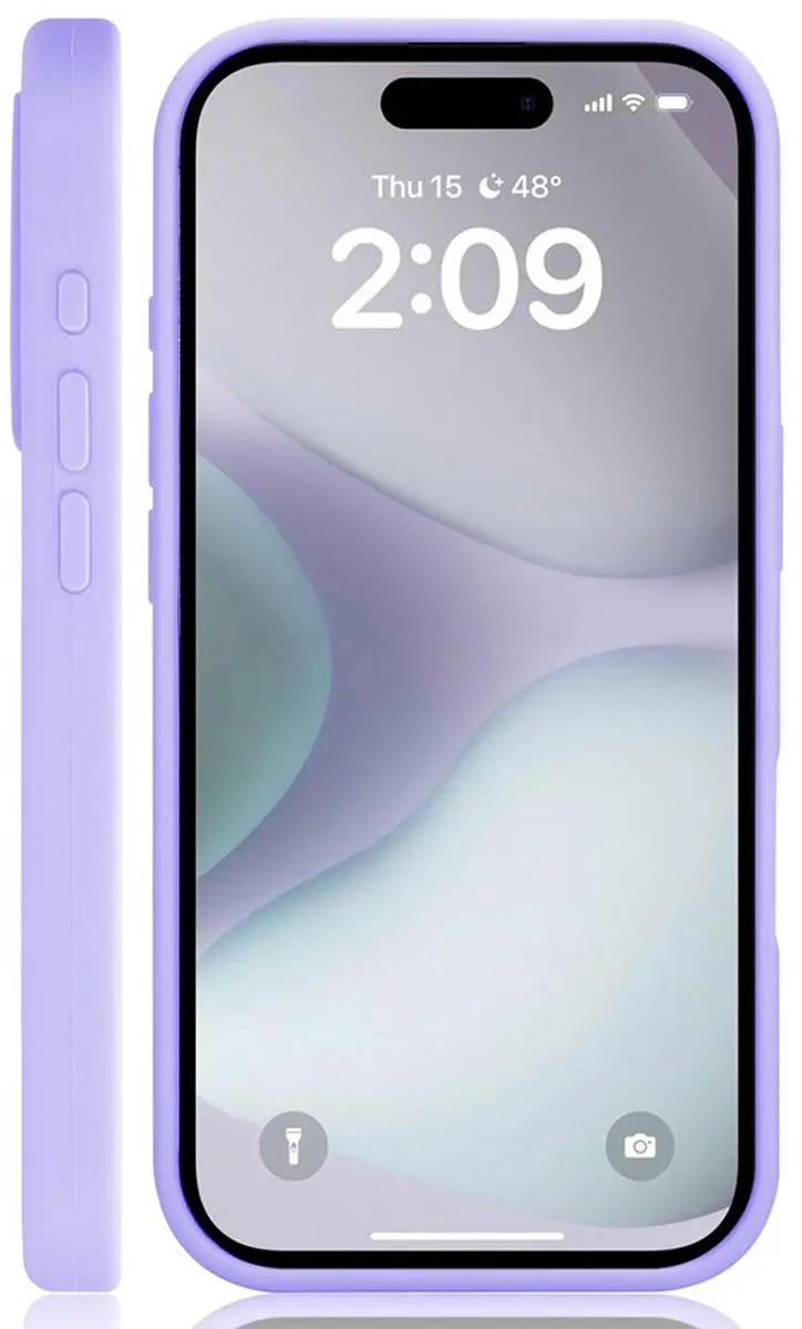 MobiQ Liquid Silicone Hoesje iPhone 16 - Paars - 46-00022