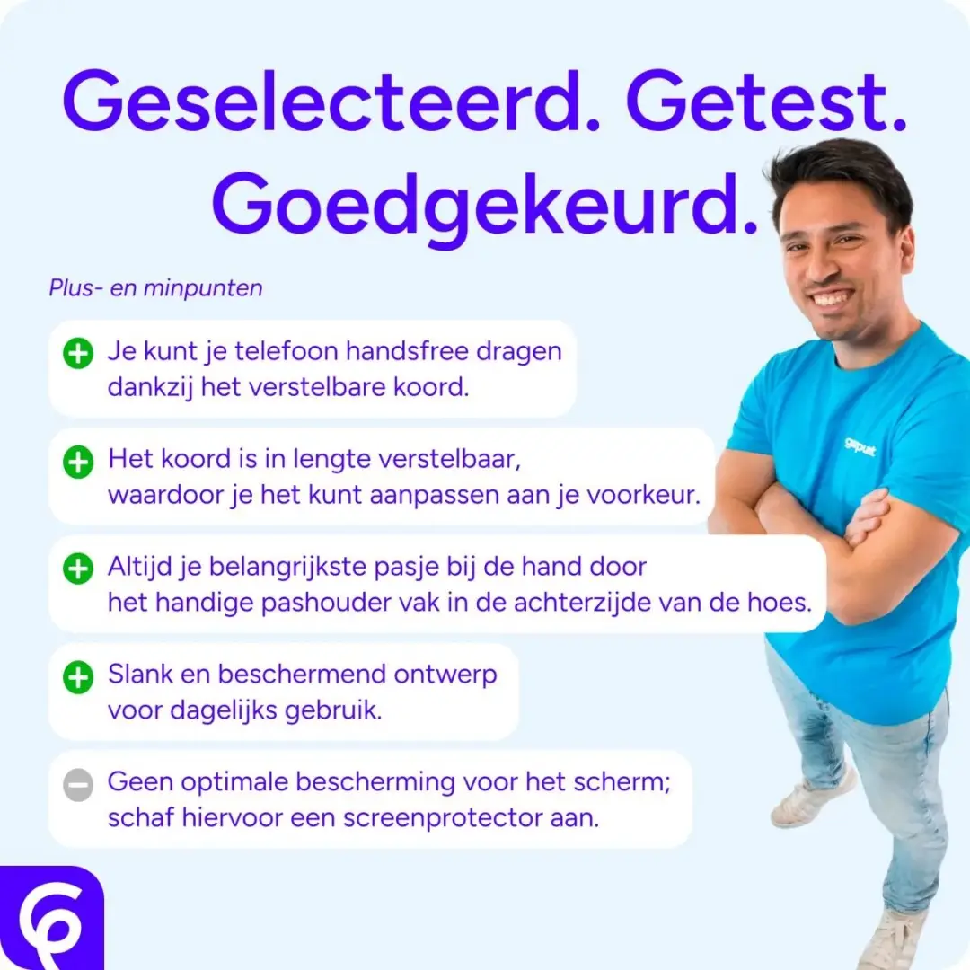 Selected Hoesje iPhone 15 Rood - Met Koord & Pasjeshouder