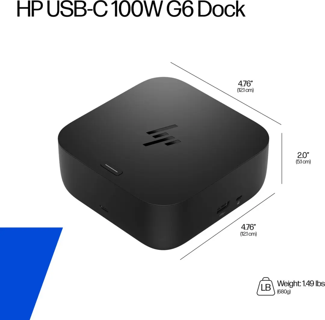 HP USB-C 100W G6 Dock - Zwart