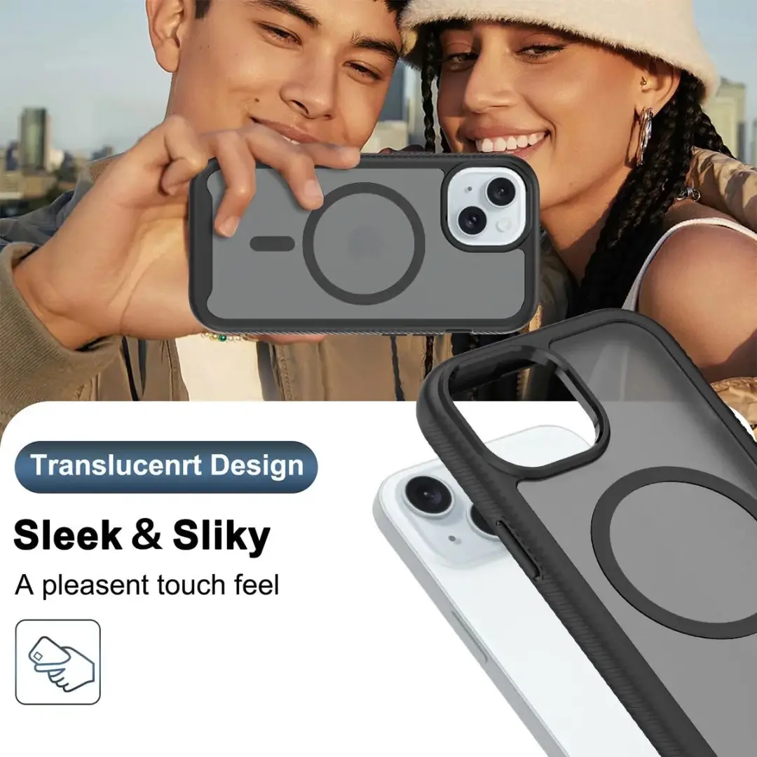 Selected by GSMpunt.nl iPhone 15 Hoesje Matte Zwart - MagSafe