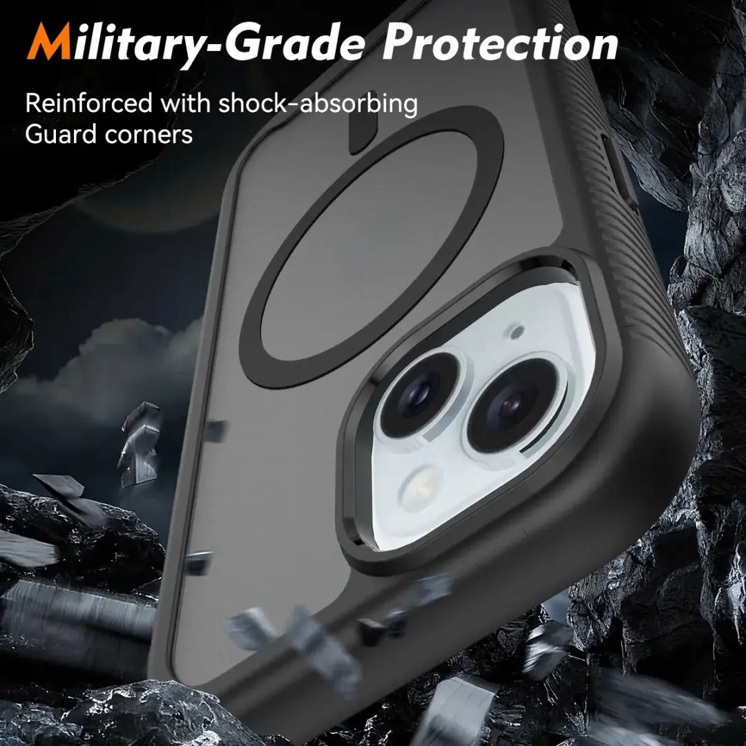 Selected by GSMpunt.nl iPhone 15 Hoesje Matte Zwart - MagSafe