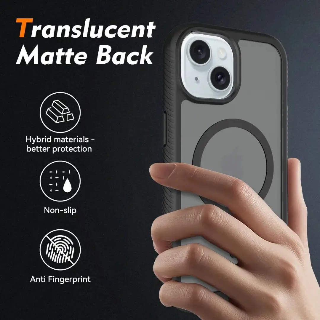 Selected by GSMpunt.nl iPhone 15 Hoesje Matte Zwart - MagSafe - afbeelding 6 van 6