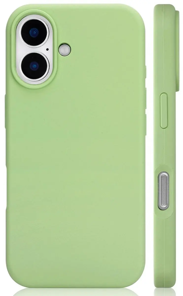 MobiQ Liquid Silicone Hoesje iPhone 16 46-00023 - Mintgroen