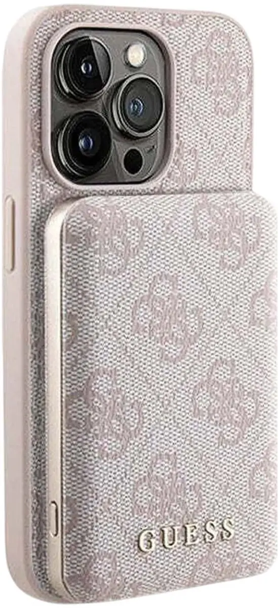 GUESS MagSafe Powerbank Hoesje iPhone 14 Pro - Roze