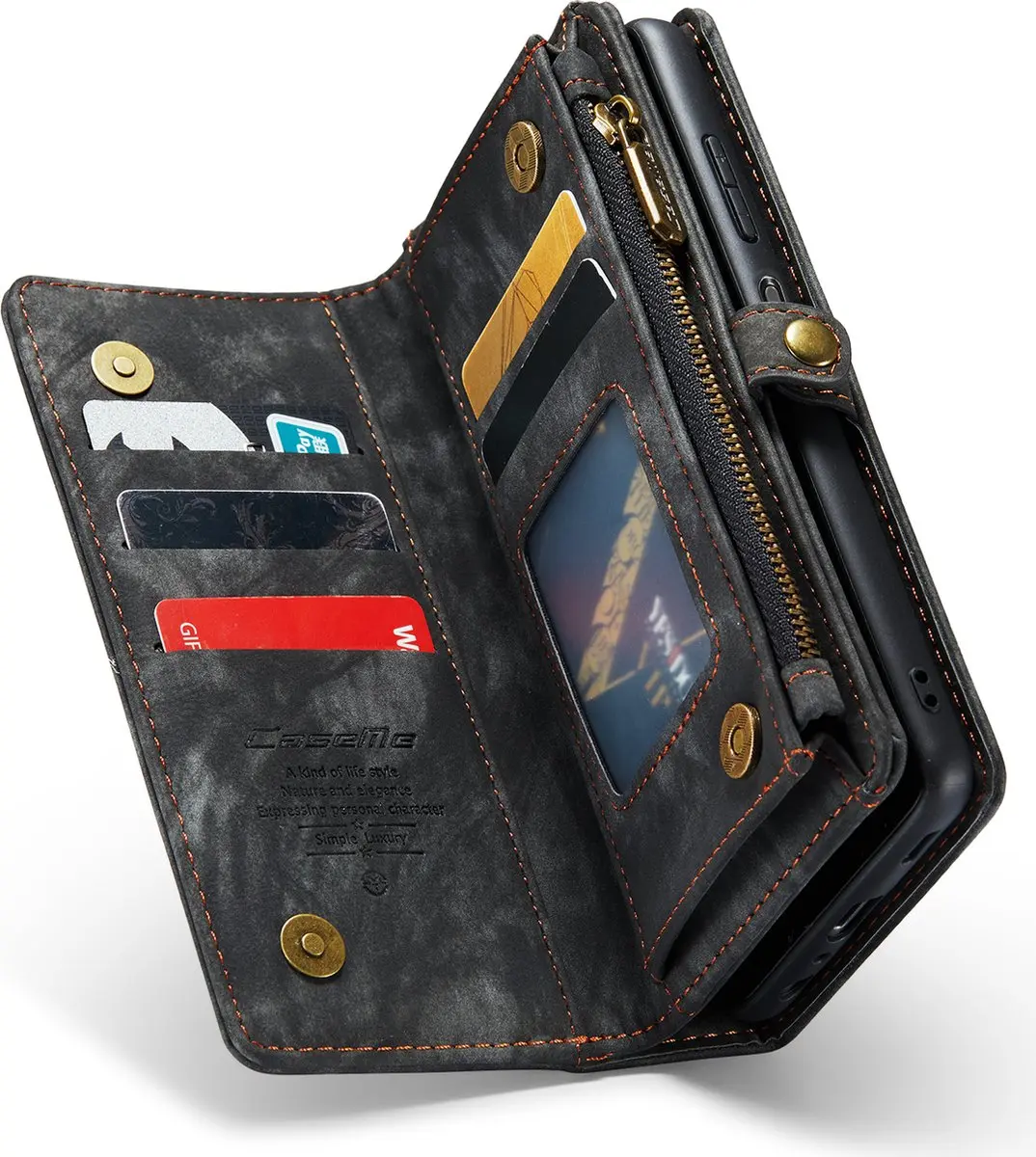 Caseme Telefoonhoesje Samsung Galaxy A55 Book Case - Zwart