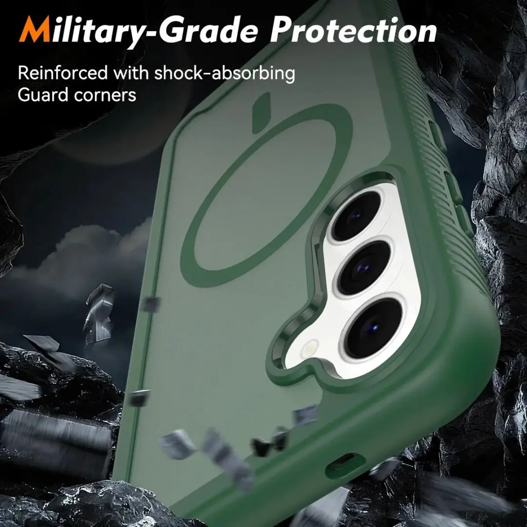 Selected Hoesje Samsung Galaxy S25 FE - Ingebouwde Screenprotector - Matte Groen