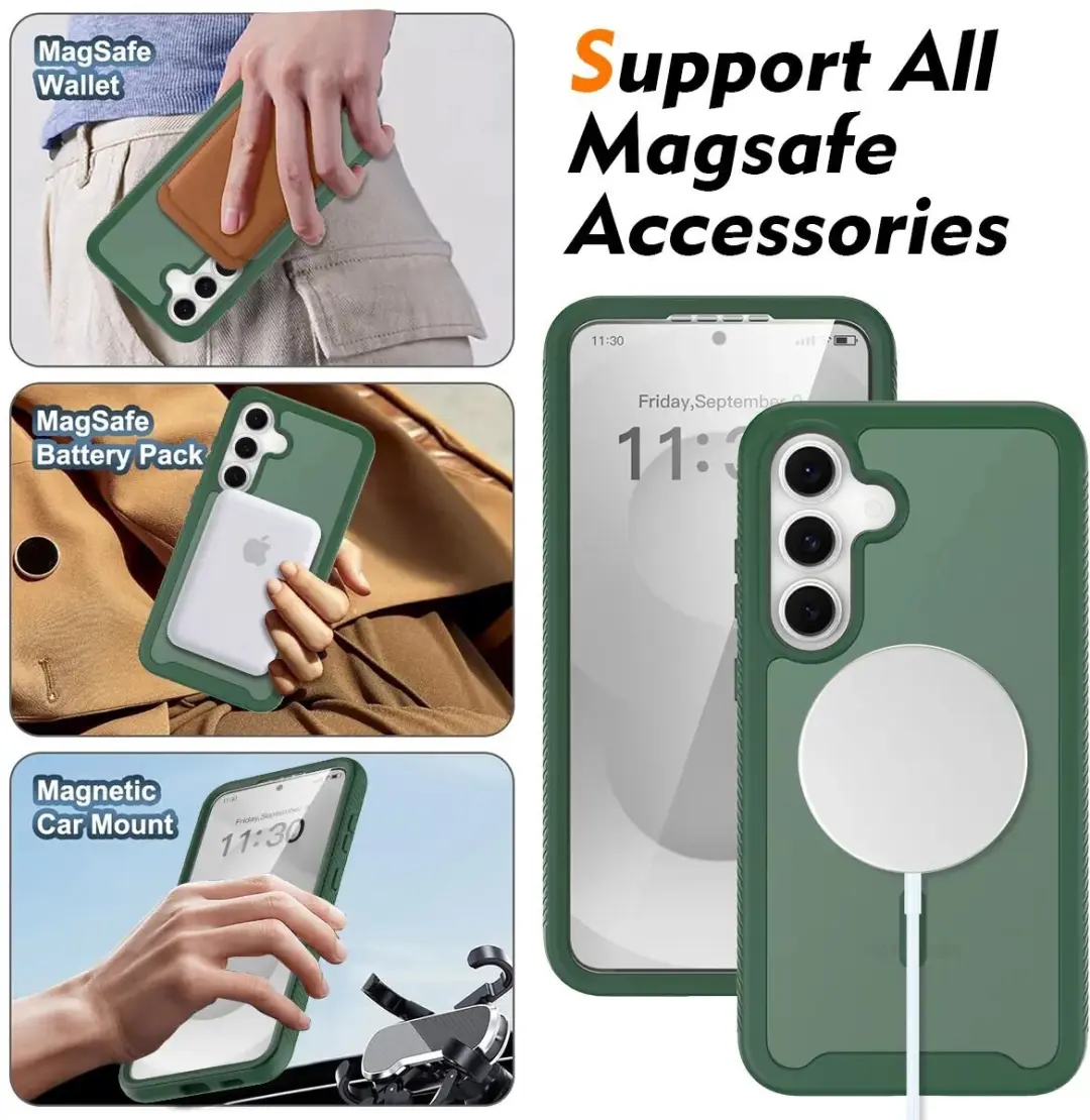 Selected Hoesje Samsung Galaxy S25 FE - Ingebouwde Screenprotector - Matte Groen - afbeelding 6 van 6