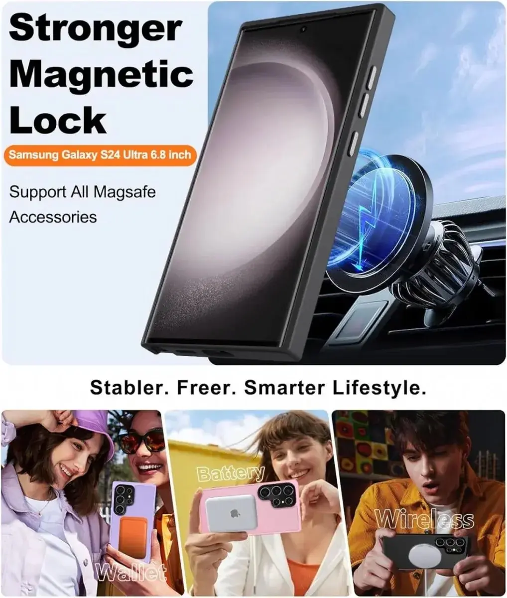 Selected Hoesje Samsung Galaxy S24 Ultra MagSafe - Mat Zwart