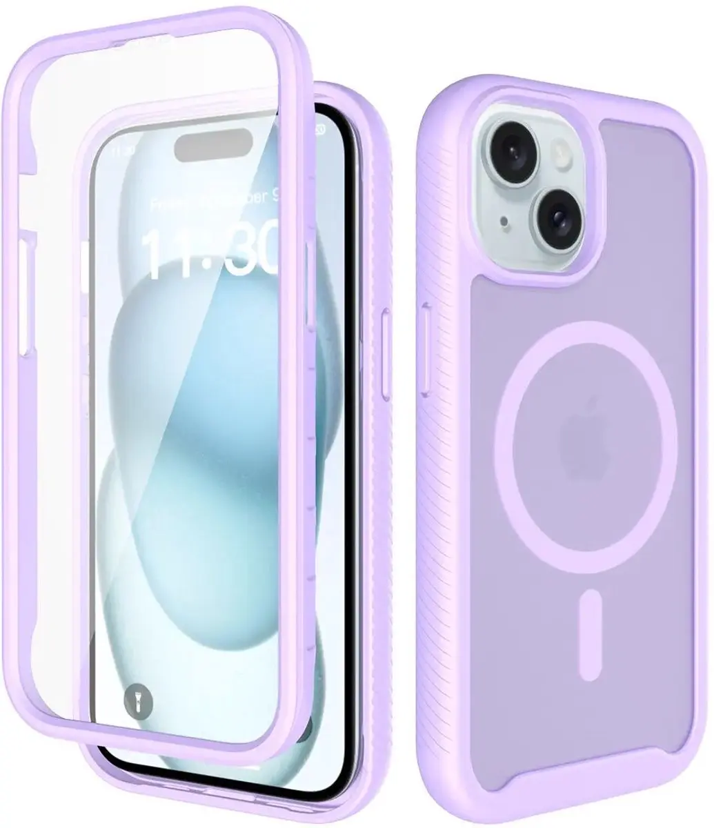 Selected Hoesje iPhone 15 Full Protect Matte Paars