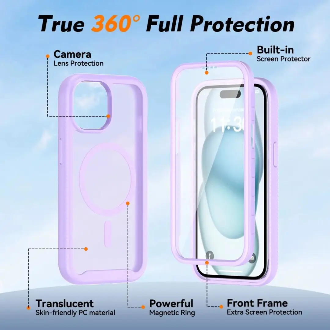Selected Hoesje iPhone 15 Full Protect Matte Paars