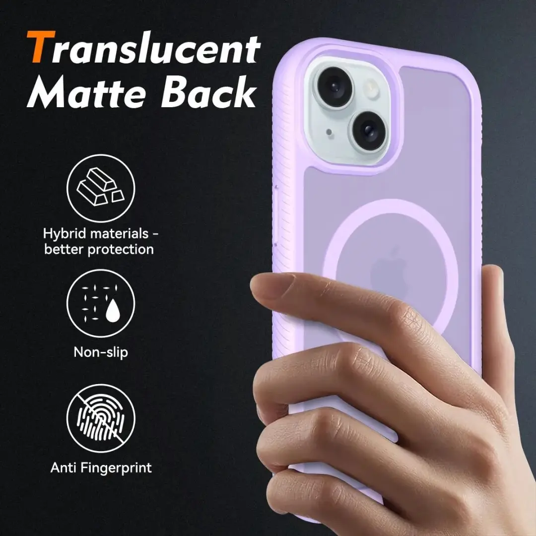 Selected Hoesje iPhone 15 Full Protect Matte Paars