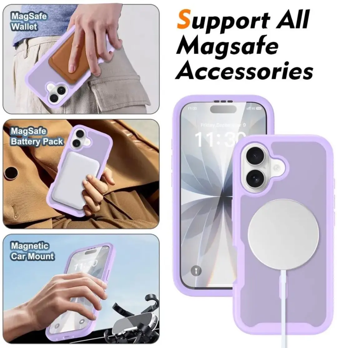 Selected by GSMpunt.nl iPhone 17 Hoesje Matte Paars - Full Protect