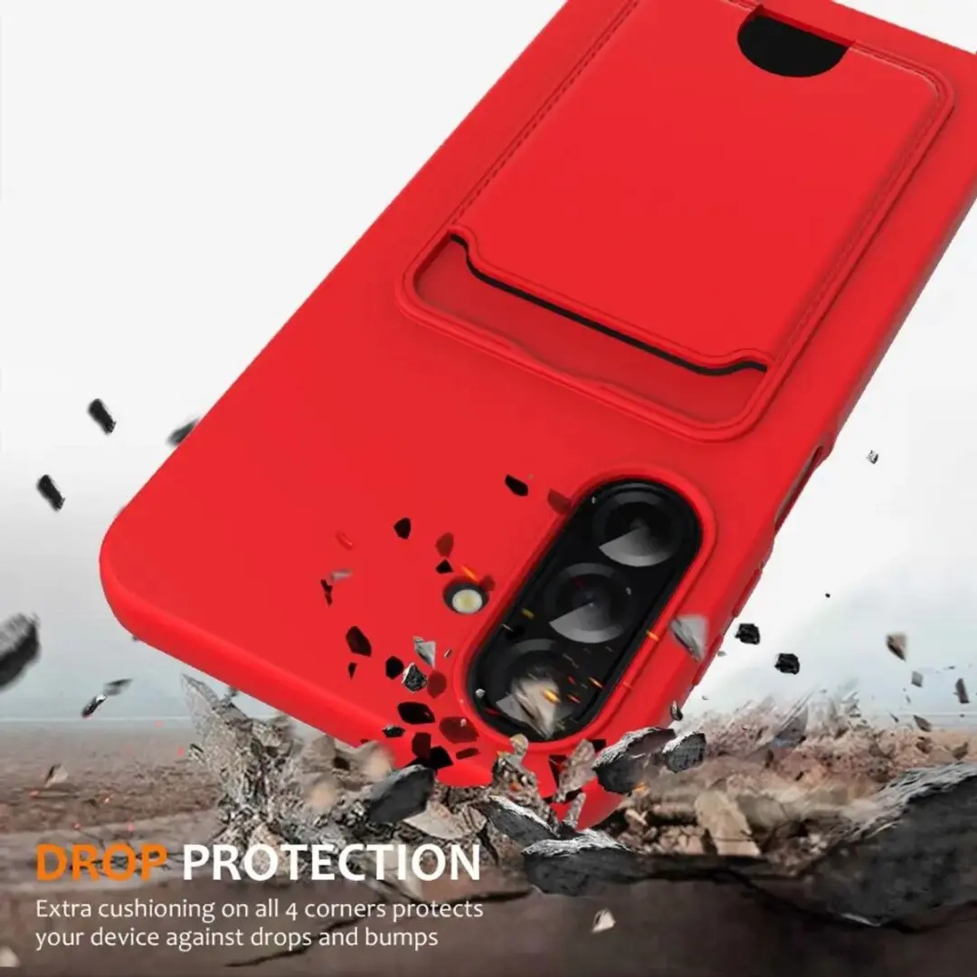 Selected Hoesje Samsung Galaxy A56/A36 - Siliconen Rood - Pasjeshouder